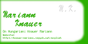 mariann knauer business card